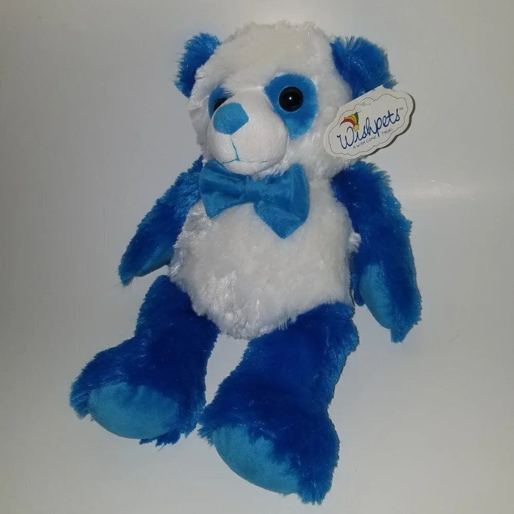 NWT Glow Bug Wishpets Plush Blue White Teddy Bear Stuffed Animal Toy Lovey 2012